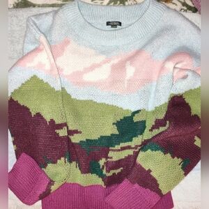 Wild Fable Multicolor Landscape Knit Sweater